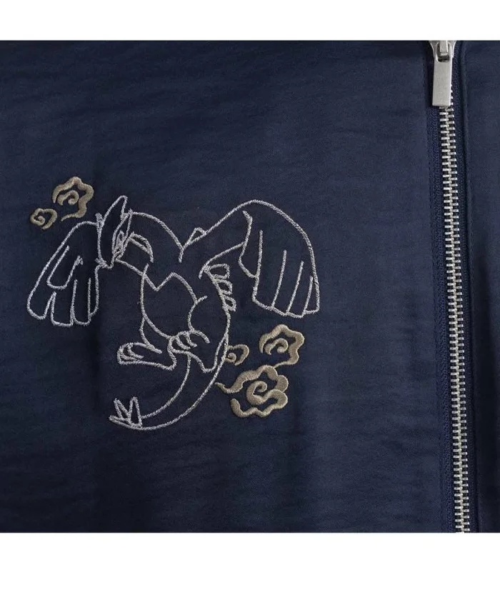 Celio x Pokemon Blue Satin Varsity Jacket