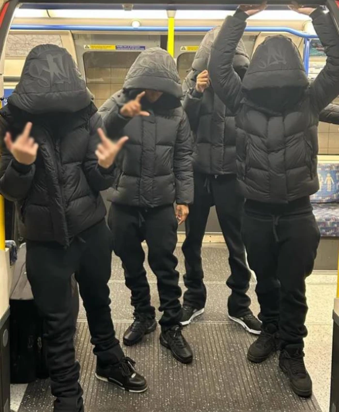 Central Cee Syna World Logo Blackout Puffer Jacket