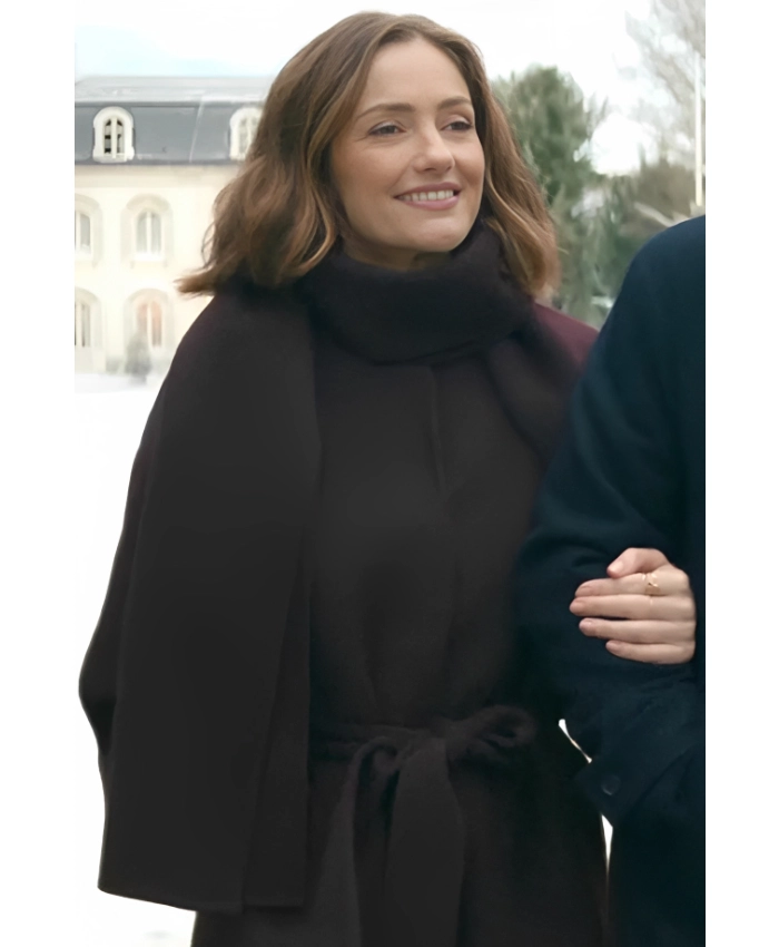Champagne Problems 2025 Minka Kelly Burgundy Trench Coat