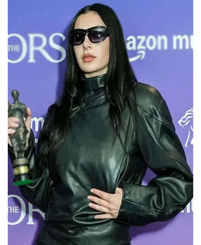 Charli XCX Ivor Novello Awards Black Leather Jacket - Image 2