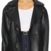 Charlotte Flair Oversized Moto Black Leather Jacket
