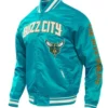 Charlotte Hornets 2023 24 City Edition Teal Blue Varsity Jacket