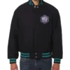 Charlotte Hornets Black Letterman Varsity Jacket