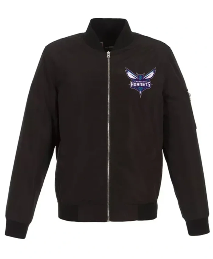 Charlotte Hornets Lightweight Black Bomber Jacket