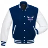 Charlotte Hornets NBA Blue And White Varsity Jacket