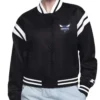 Charlotte Hornets Printed Logo Black Varsity Jacket