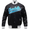 Charlotte Hornets Script Tail Black Varsity Jacket