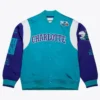 Charlotte Hornets Team Origins Teal Blue Varsity Jacket