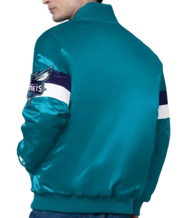 Charlotte Hornets Triple Option Teal Varsity Satin Jacket