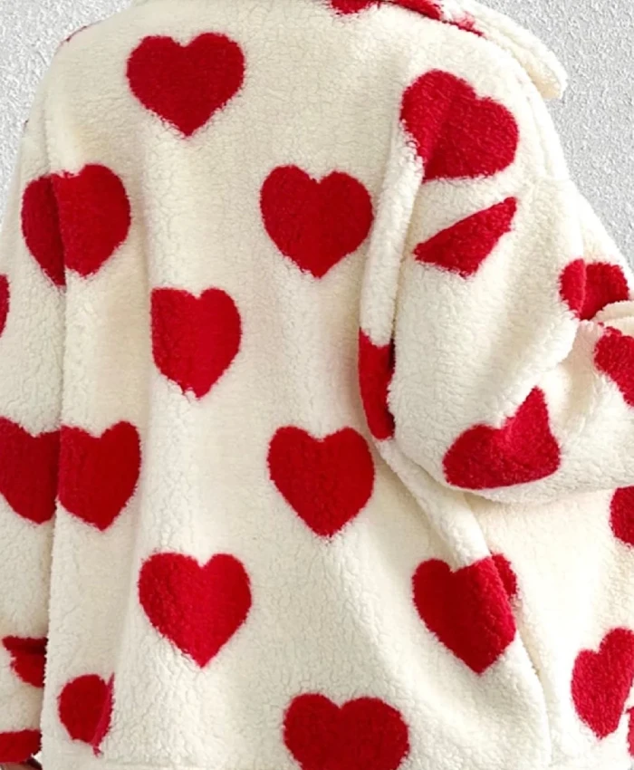 Charm Cozy Heart Love Sherpa Jacket - Image 3