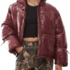 Cherry Daddy Issues S02 Burgundy Puffer Jacket