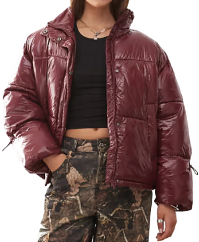 Cherry Daddy Issues S02 Burgundy Puffer Jacket