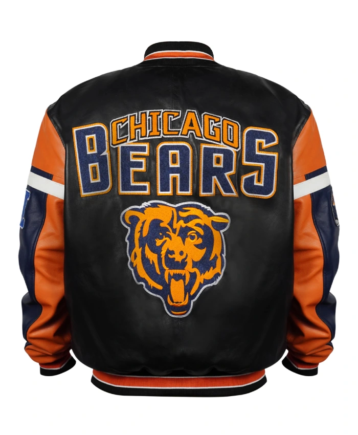 Chicago Bears Bomber Leather Jacket For Unisex