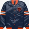 Chicago Bears Button Down Navy Blue Varsity Jacket