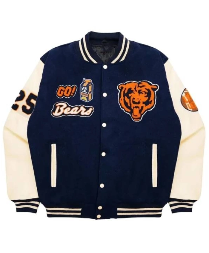 Chicago Bears Full Snap Letterman Varsity Jacket
