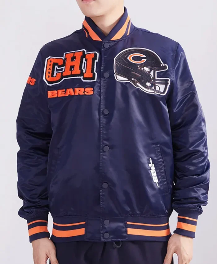 Chicago Bears Mashup Classic Navy Blue Varsity Jacket