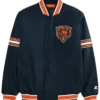 Chicago Bears Midfield Navy Full Snap Satin Varsity Jacket