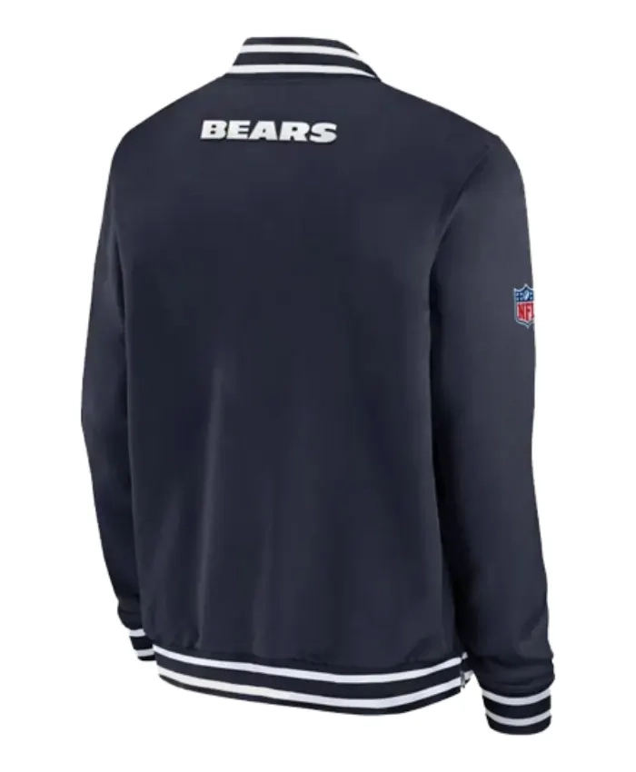 Chicago Bears Navy Blue Coach Bomber Jacket