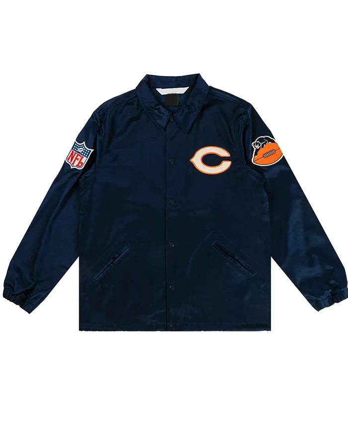 Chicago Bears Navy Blue Windbreaker Jacket