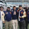 Chicago Bears Navy Full Snap Letterman Varsity Jacket