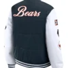 Chicago Bears Navy Full Snap Varsity Puffer Jacket