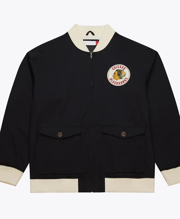 Chicago Blackhawks Black Bomber Jacket