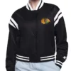 Chicago Blackhawks Printed Logo Black Varsity Jacket