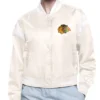 Chicago Blackhawks Printed Logo Cream Varsity Jacket