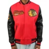 Chicago Blackhawks Red And Black Varsity Jacket