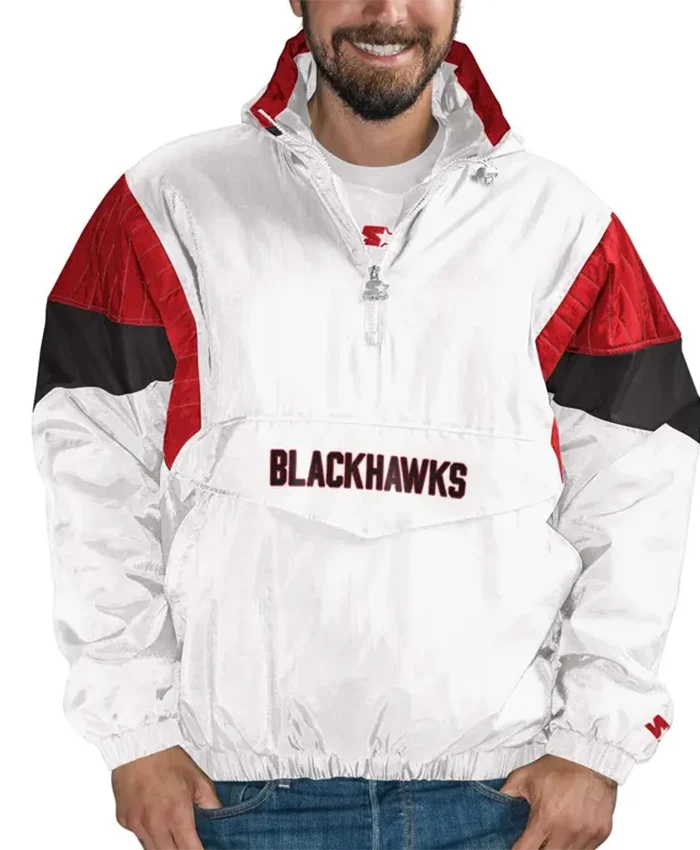 Chicago Blackhawks White Pullover Jacket