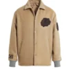 Chicago Blackhawks X WWE CM Punk Khaki Bomber Jacket For Sale