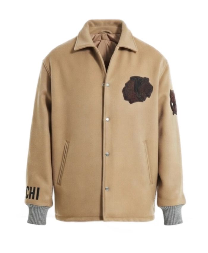 Chicago Blackhawks X WWE CM Punk Khaki Bomber Jacket For Sale