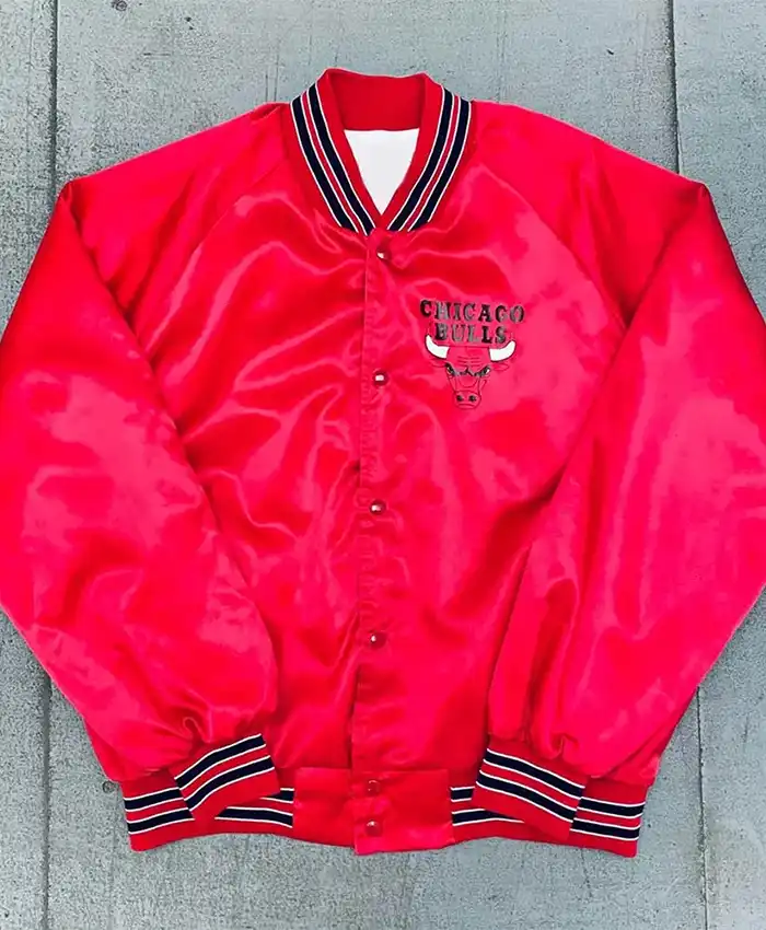 Chicago Bulls 1990s Locker Line Red Varsity Jacket