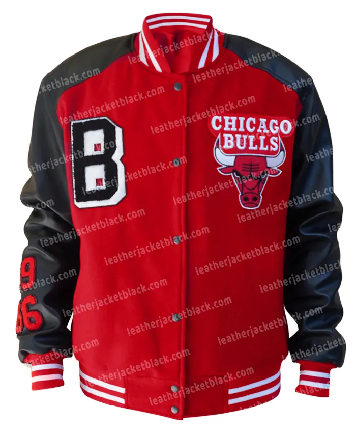 Chicago Bulls 80s Red Varsity Jacket For Sale