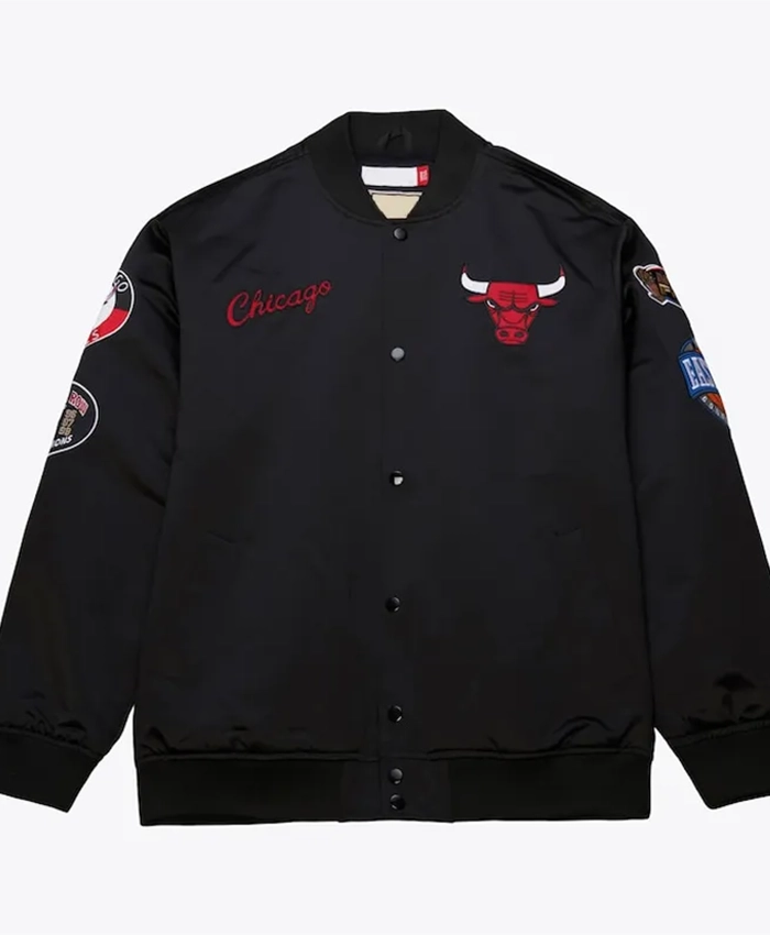 Chicago Bulls Black Out Black Varsity Jacket