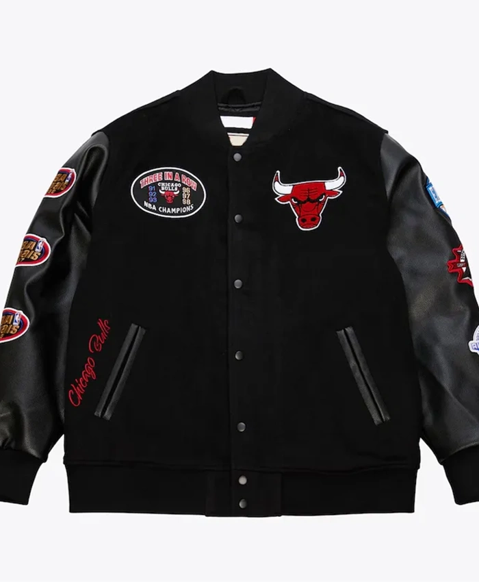 Chicago Bulls Black Out Vintage Varsity Jacket
