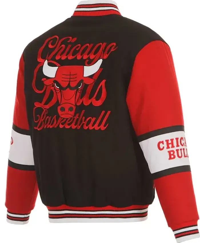 Chicago Bulls Black Red Varsity Jacket