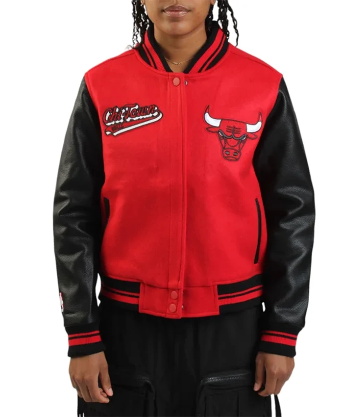 Chicago Bulls Chi Town Red And Black Varsity Jacket