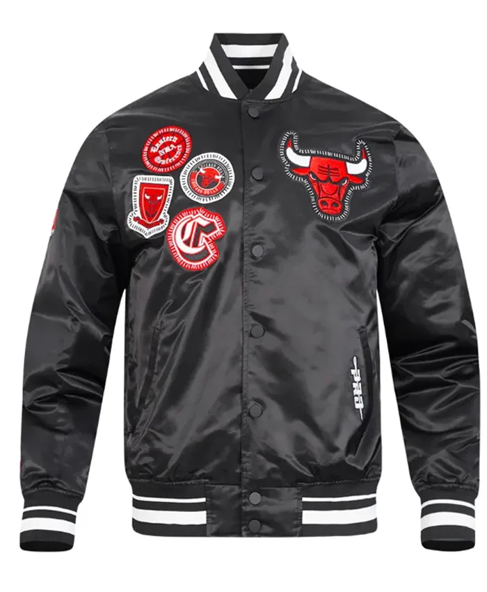 Chicago Bulls Diy Pick Stitch Classic Black Varsity Jacket