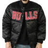 Chicago Bulls G 111 Black Puffer Varsity Jacket