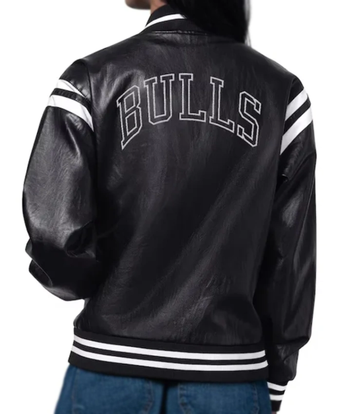 Chicago Bulls High Heat Vegan Black Varsity Leather Jacket