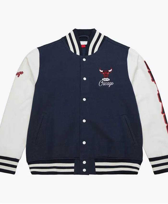 Chicago Bulls Navy And White Varsity Jacket