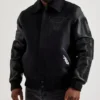 Chicago Bulls Patches Black Letterman Varsity Jacket