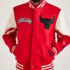 Chicago Bulls Red And White Varsity Jacket