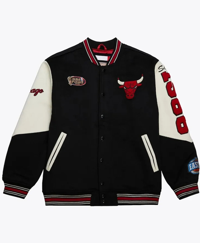 Chicago Bulls Team History Vintage Logo Varsity Jacket