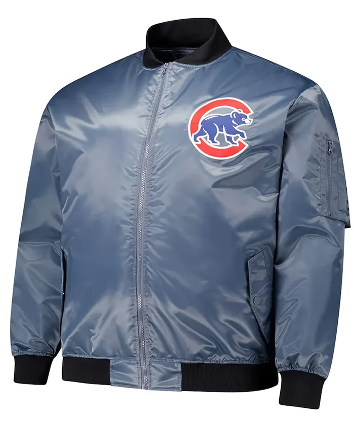 Chicago Cubs Charcoal Bomber Jacket