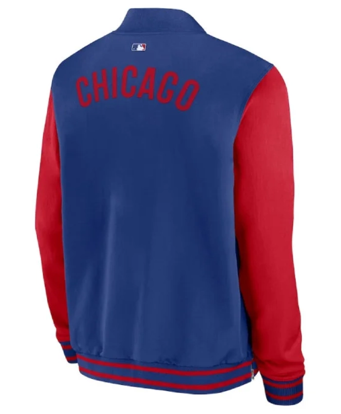 Chicago Cubs Dugout Royal And Red Bomber Jacket
