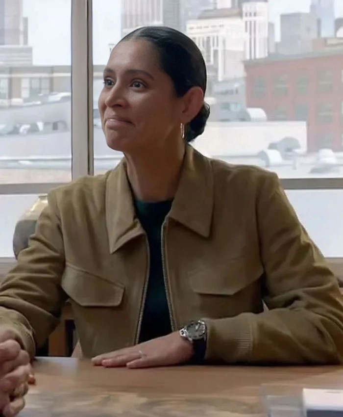 Chicago Fire 2025 Stella Kidd Suede Bomber Leather Jacket