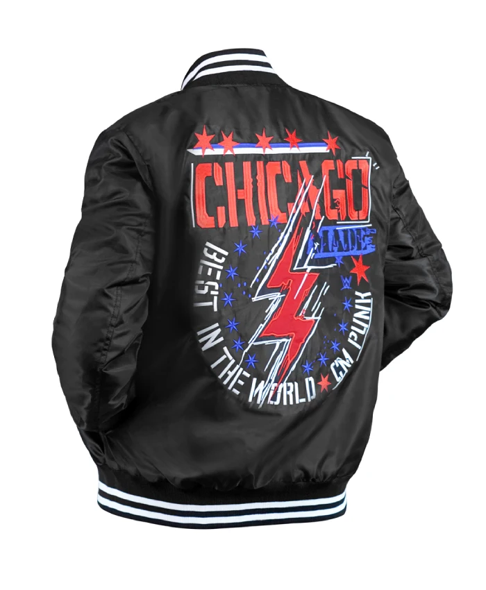 Chicago Made CM Punk Snap Tab Bomber Jacket