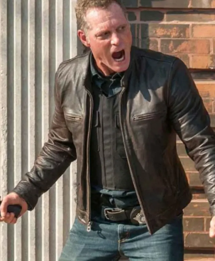 Chicago P.D. Jason Beghe Leather Brown Jacket